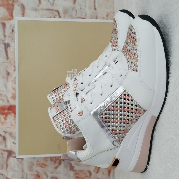 New Michael Kors Georgie Wedge Sneakers - Picture 1 of 10
